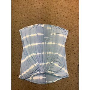Boutique Buyout! CY Fashions Women’s V-Neck Tie Front Blue SzS Rayon Top